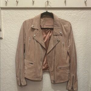 Blank NYC Women's Suede Moto Jacket in Tan